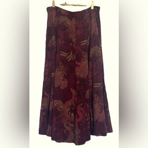 Burgundy Paisley Midi/Maxi Skirt
